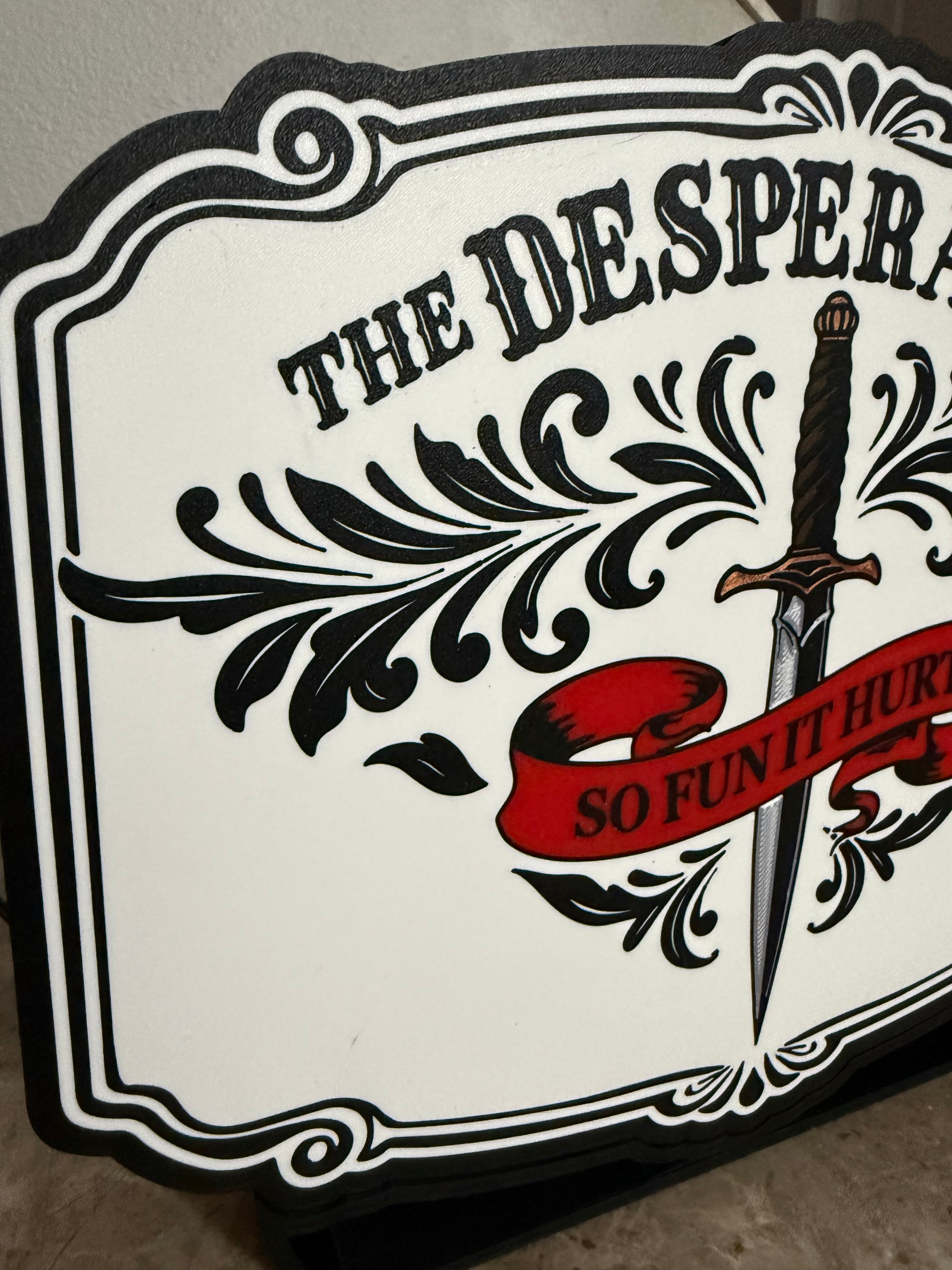 Desperado Club Light Box Sign | Dungeon Crawler Inspired   “So Fun It Hurts” LED Wall Decor | RGB or White Light