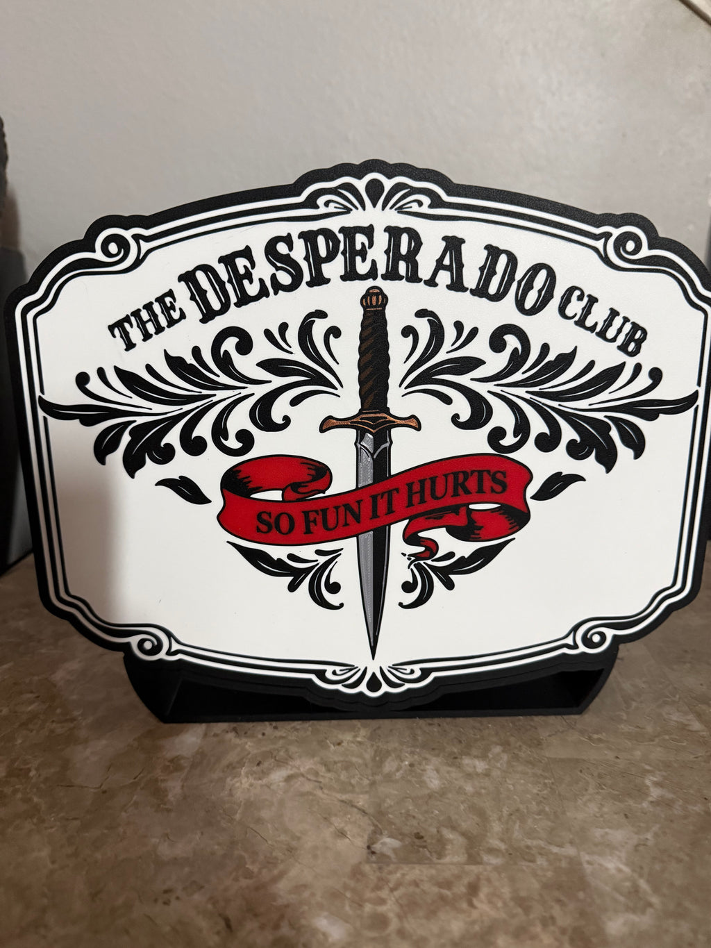Desperado Club Light Box Sign | Dungeon Crawler Inspired   “So Fun It Hurts” LED Wall Decor | RGB or White Light