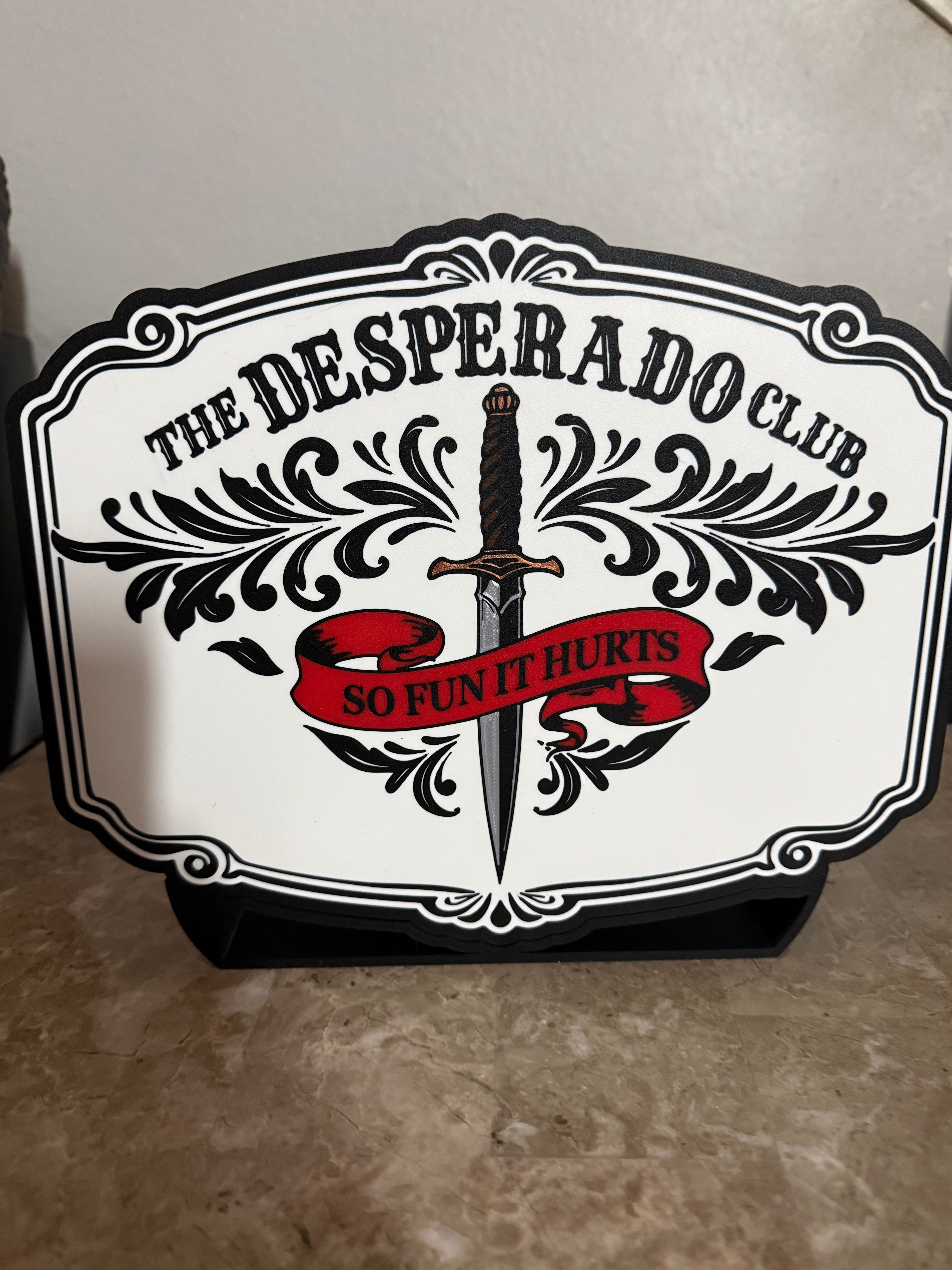 Desperado Club Light Box Sign | Dungeon Crawler Inspired   “So Fun It Hurts” LED Wall Decor | RGB or White Light