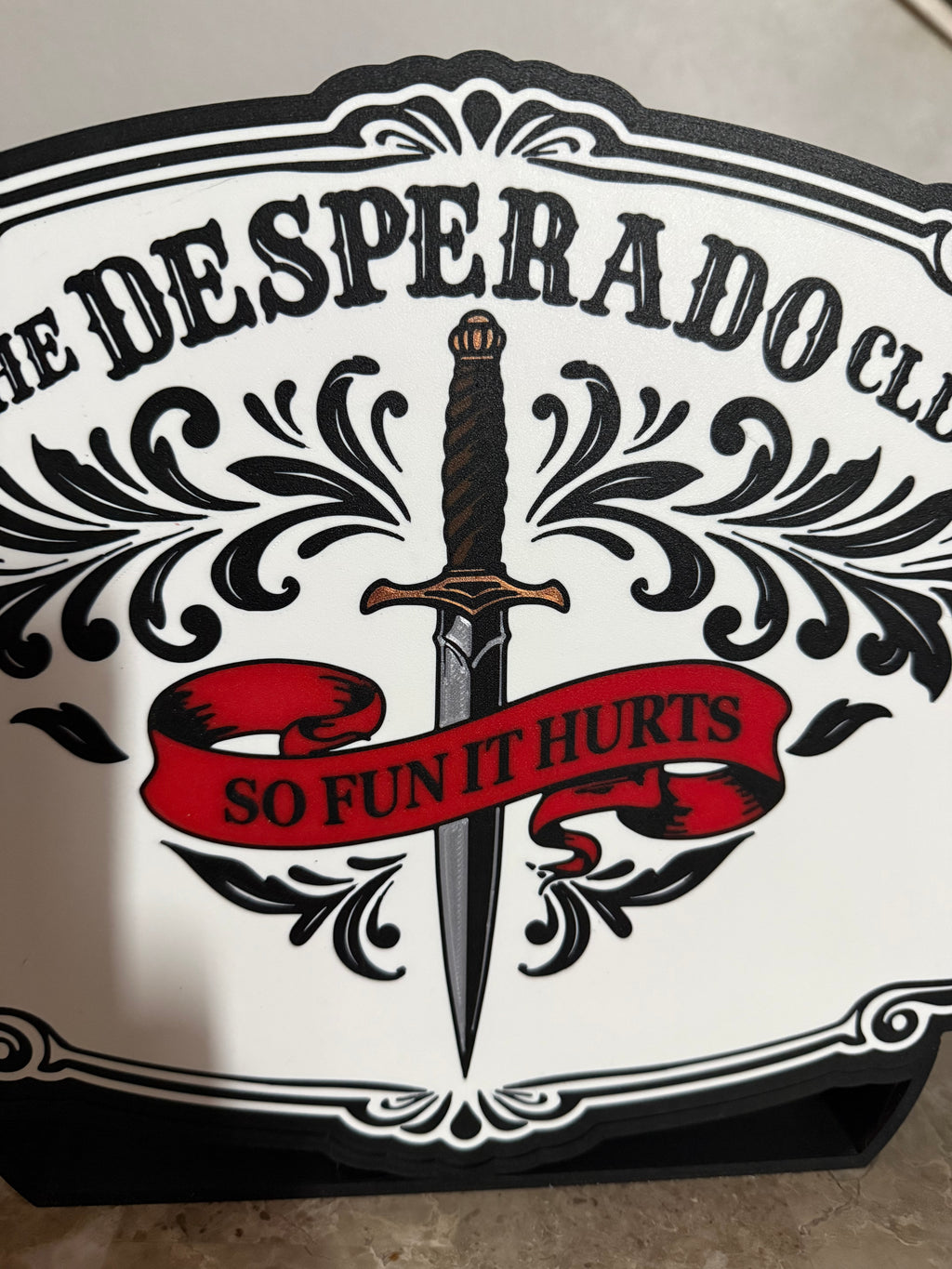 Desperado Club Light Box Sign | Dungeon Crawler Inspired   “So Fun It Hurts” LED Wall Decor | RGB or White Light
