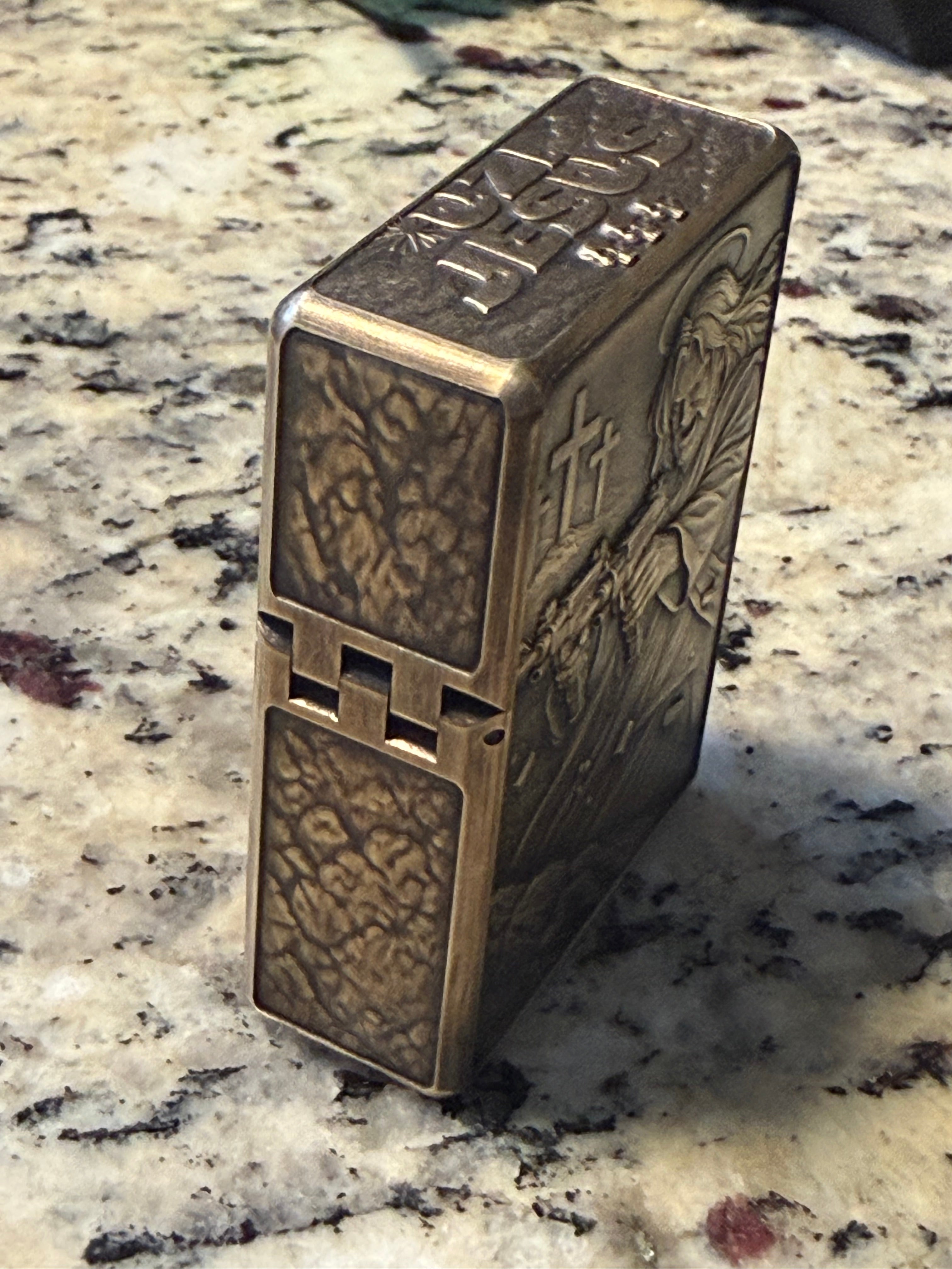 Dungeon Crawler Carl inspired Uzi Jesus, heavy duty Zoro 912 lighter