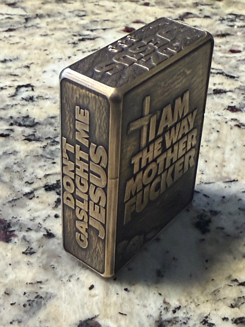 Dungeon Crawler Carl inspired Uzi Jesus, heavy duty Zoro 912 lighter