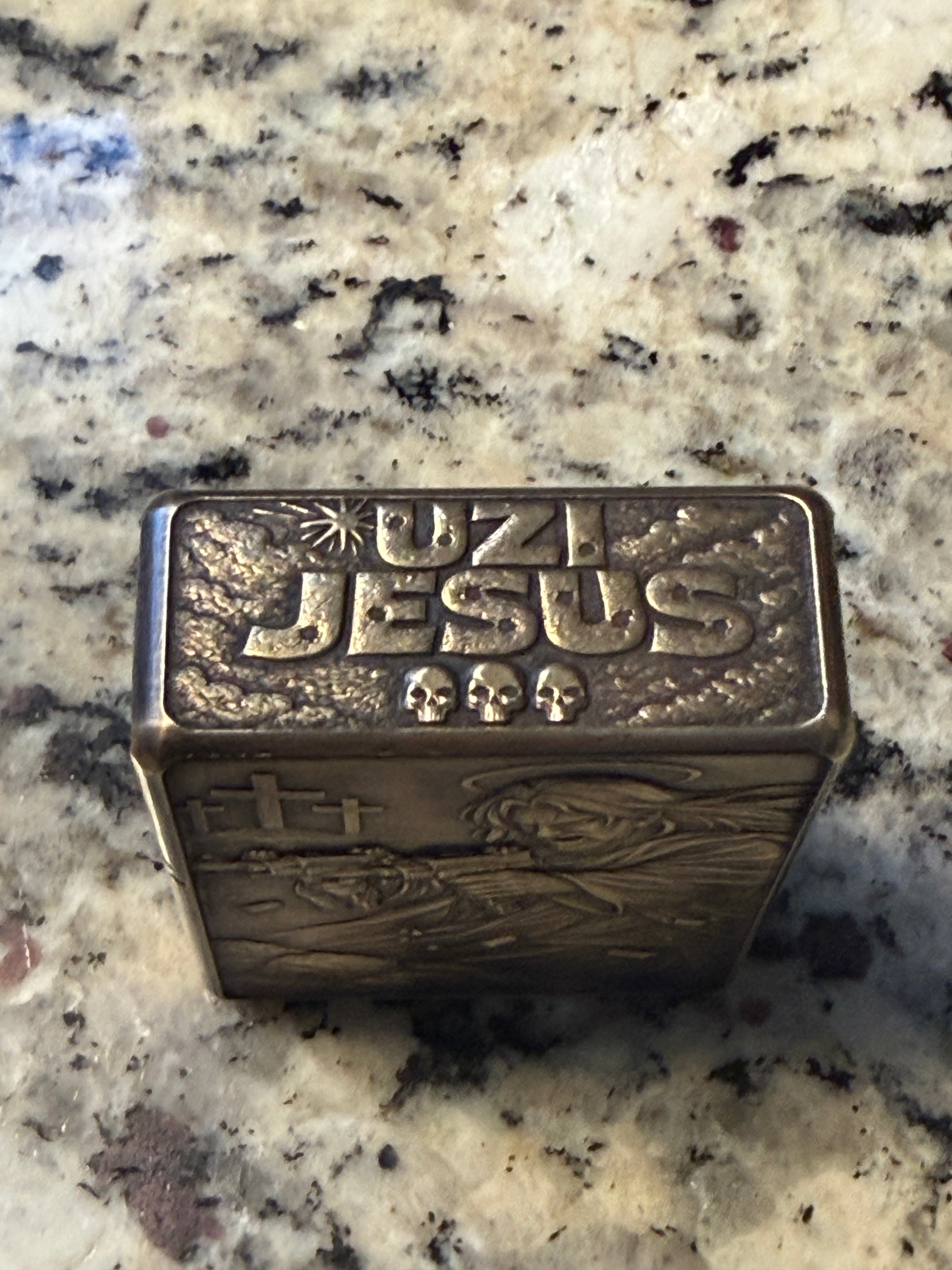 Dungeon Crawler Carl inspired Uzi Jesus, heavy duty Zoro 912 lighter