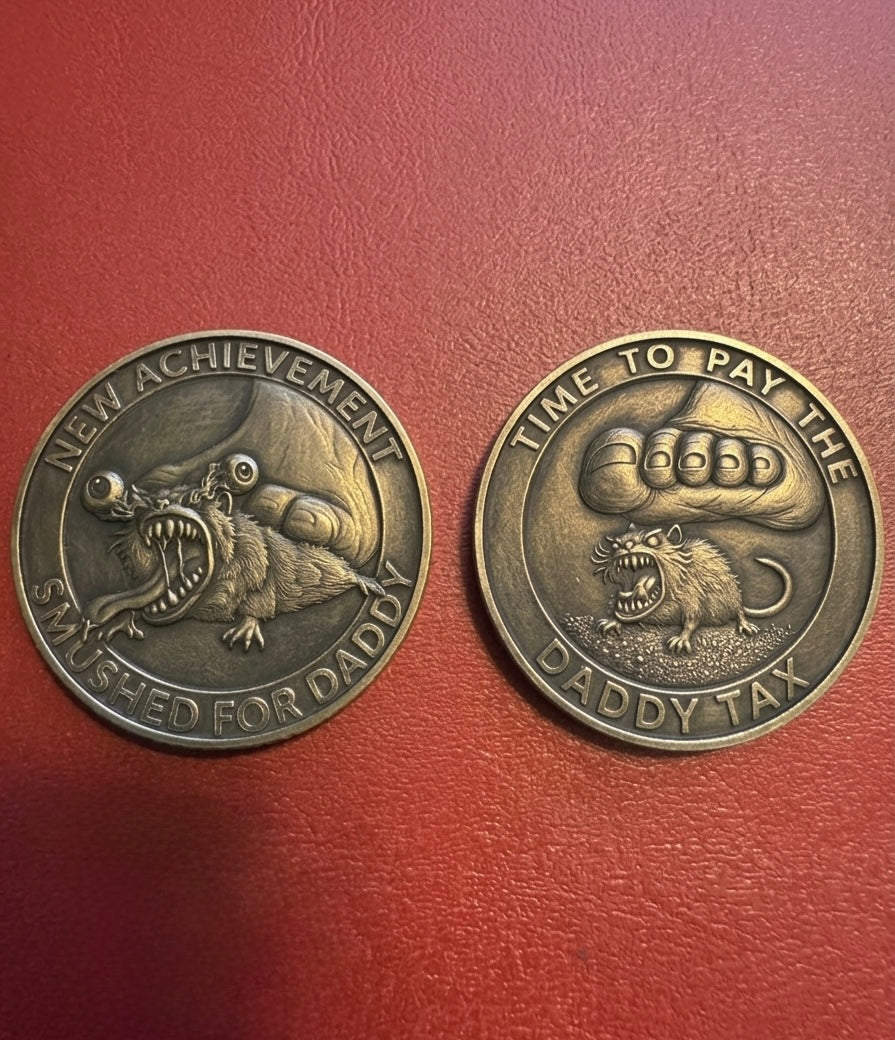 NEW ACHIEVEMENT! Smushed For Daddy solid Brass Dungeon Crawler Carl Inspired Collector’s Coin